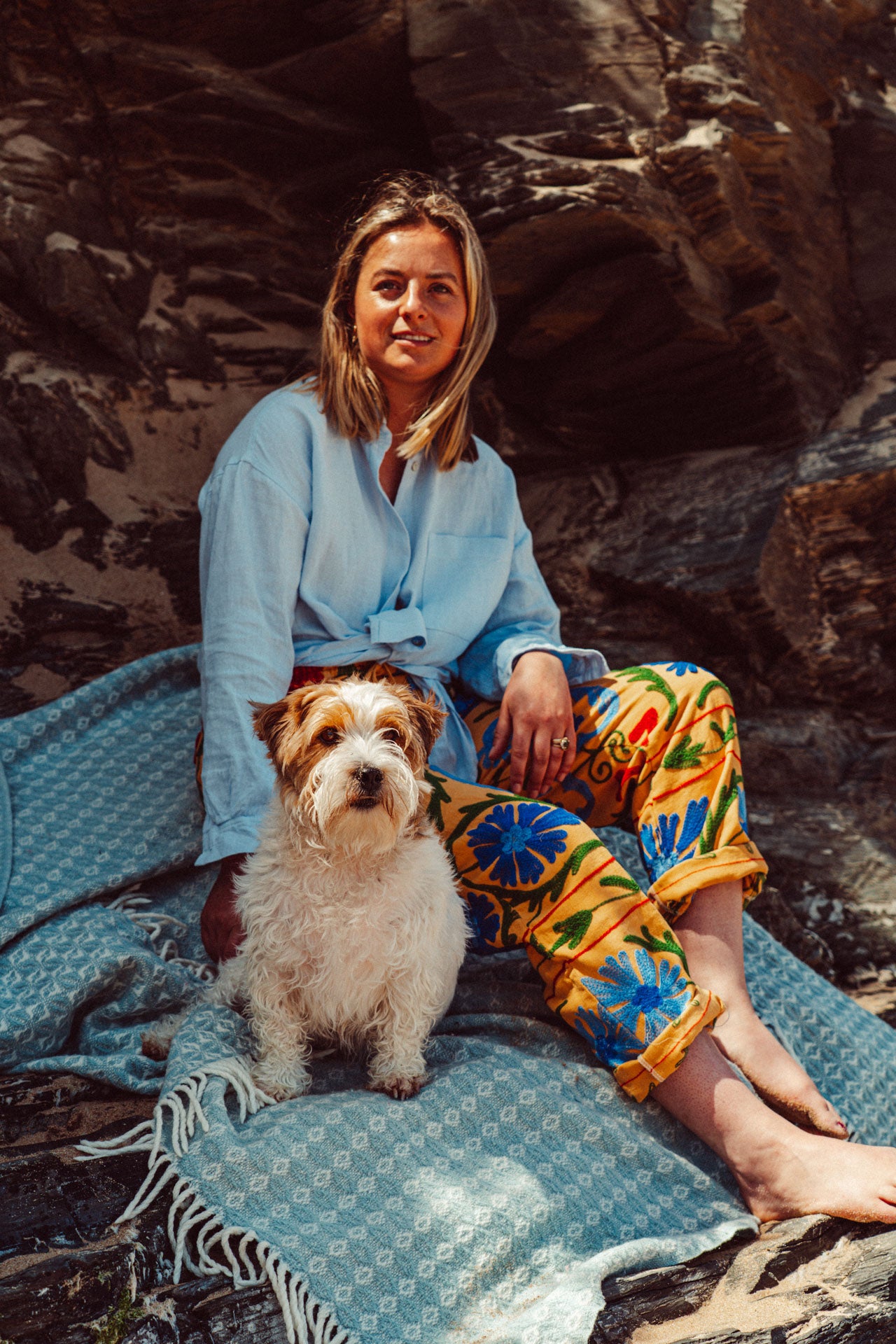 Suzani Yellow & Blue Cotton Trouser