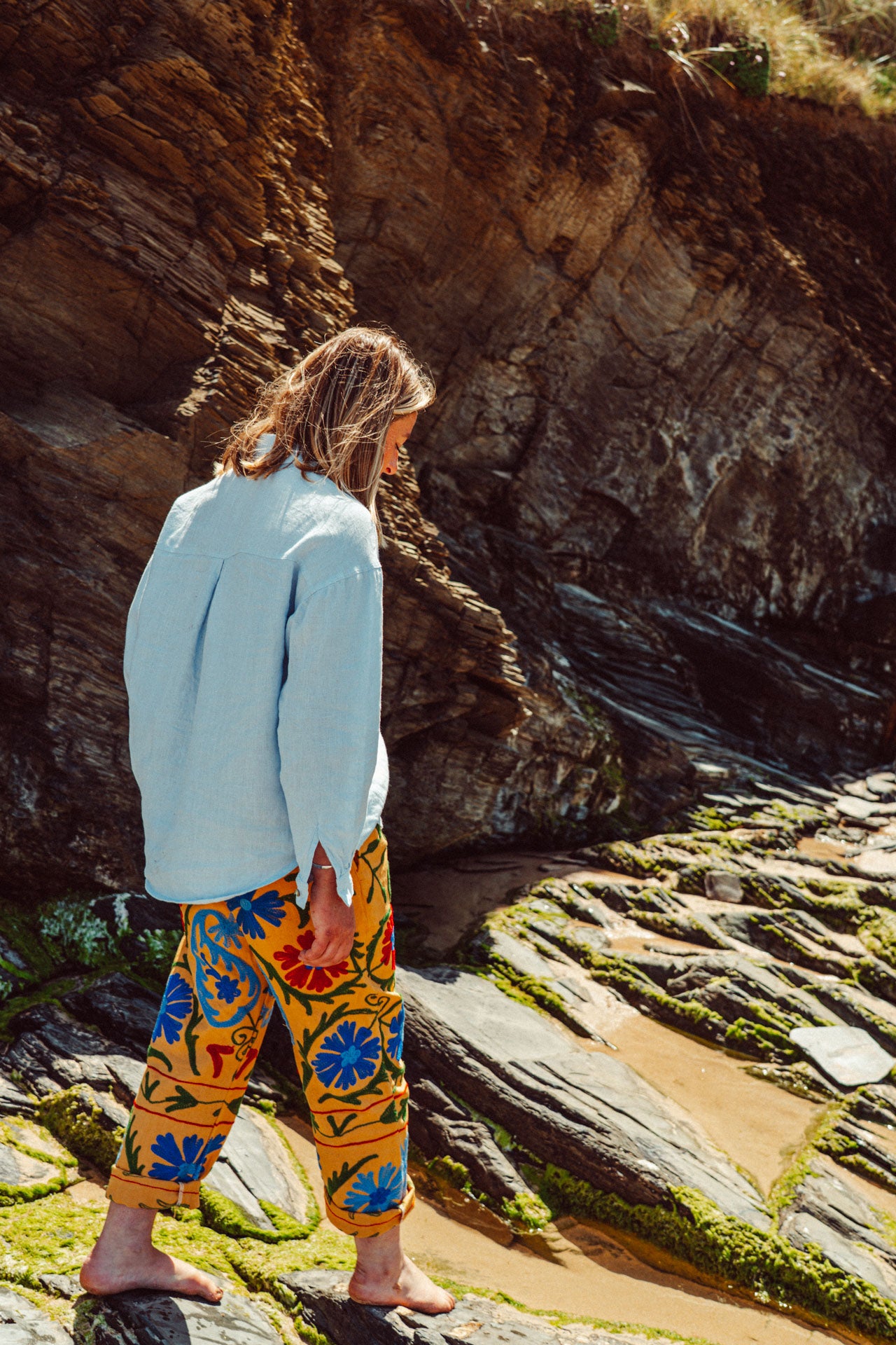 Suzani Yellow & Blue Cotton Trouser