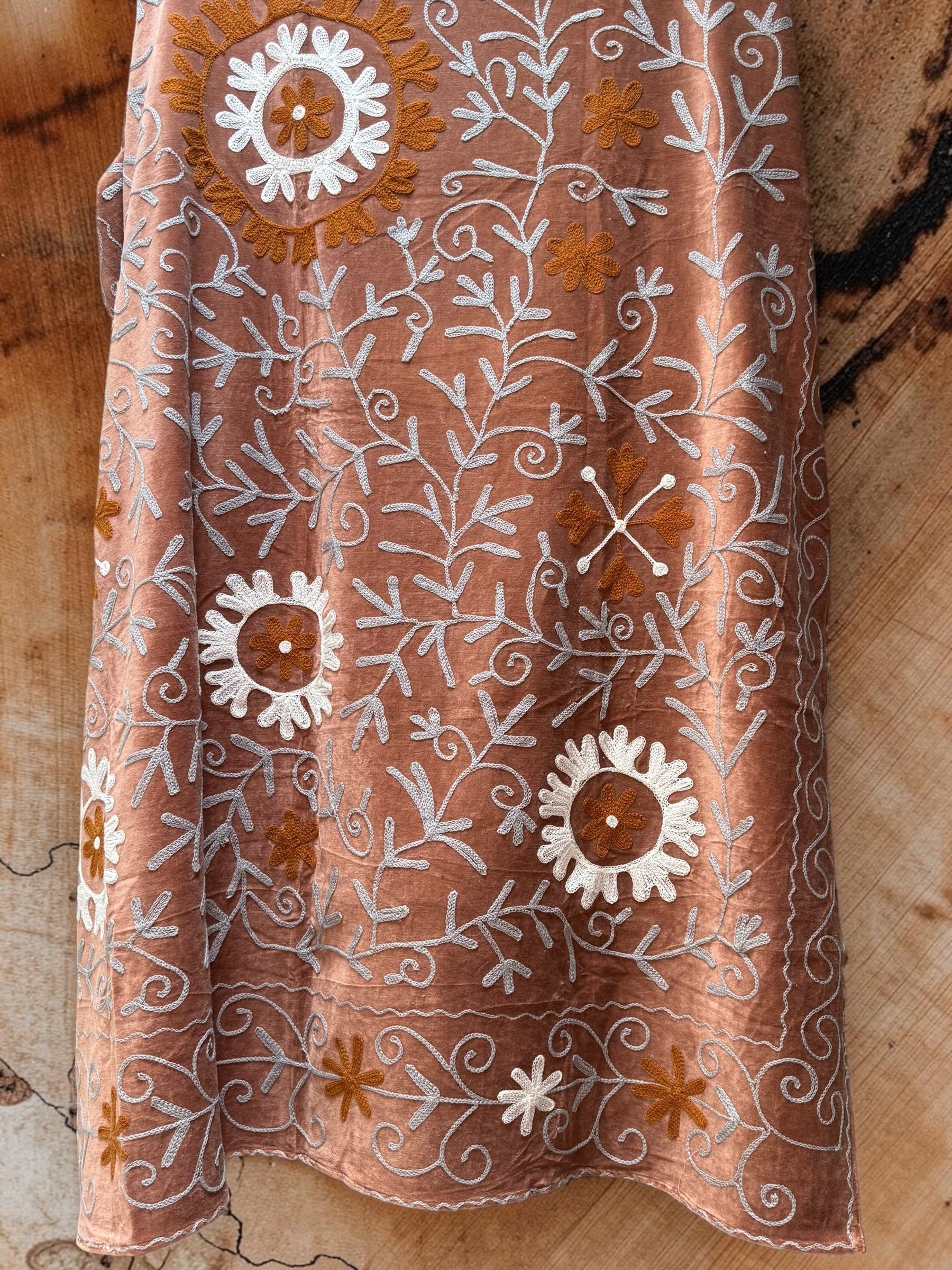 Suzani Velvet Throw - Copper Multi
