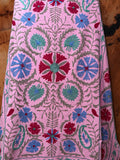 Suzani Cotton Throw -  Pink Multi