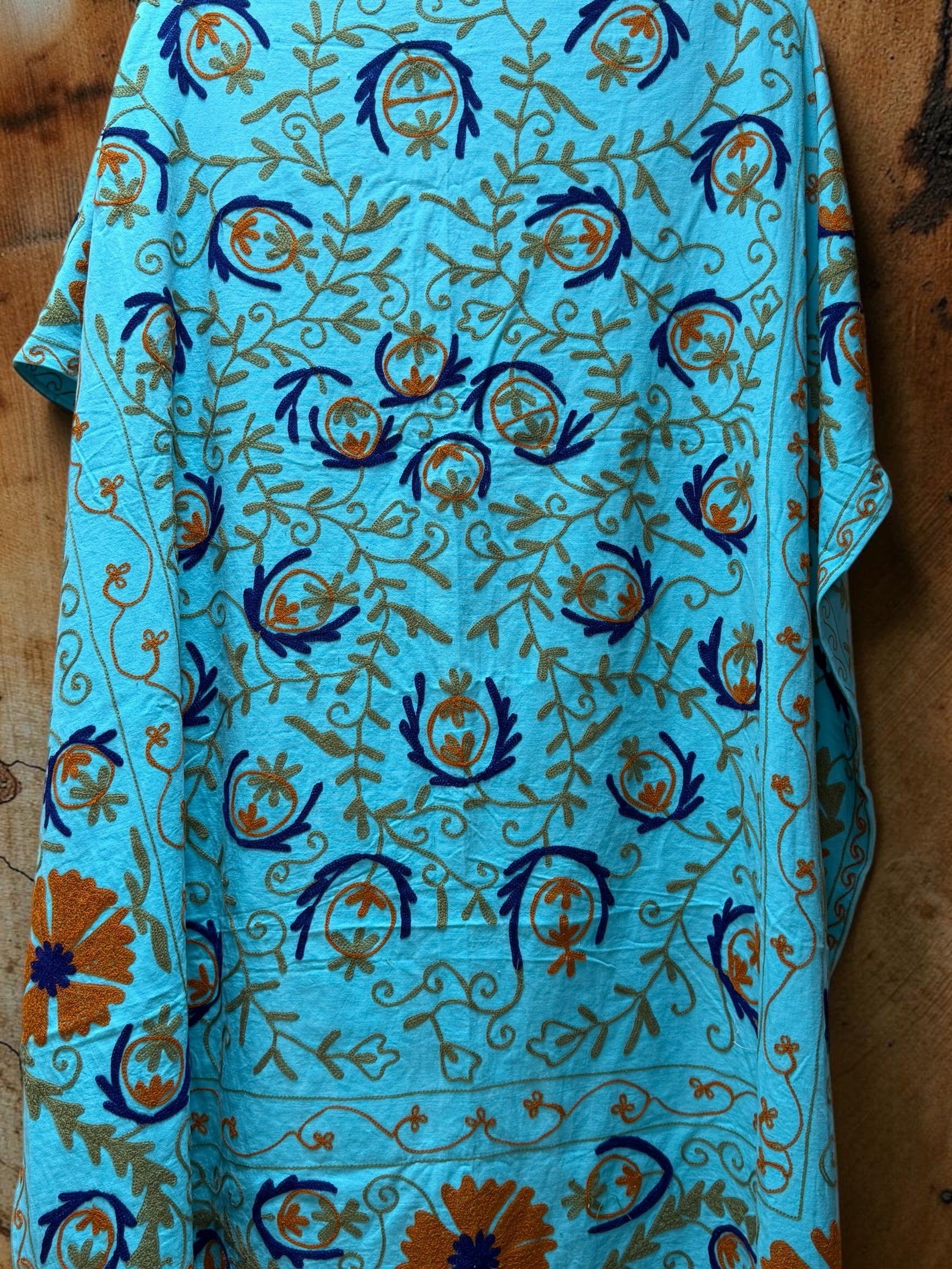 Suzani Cotton Throw - Turquoise Multi