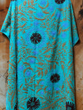 Suzani Cotton Throw - Turquoise Multi