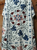 Suzani Cotton Throw - White Multi
