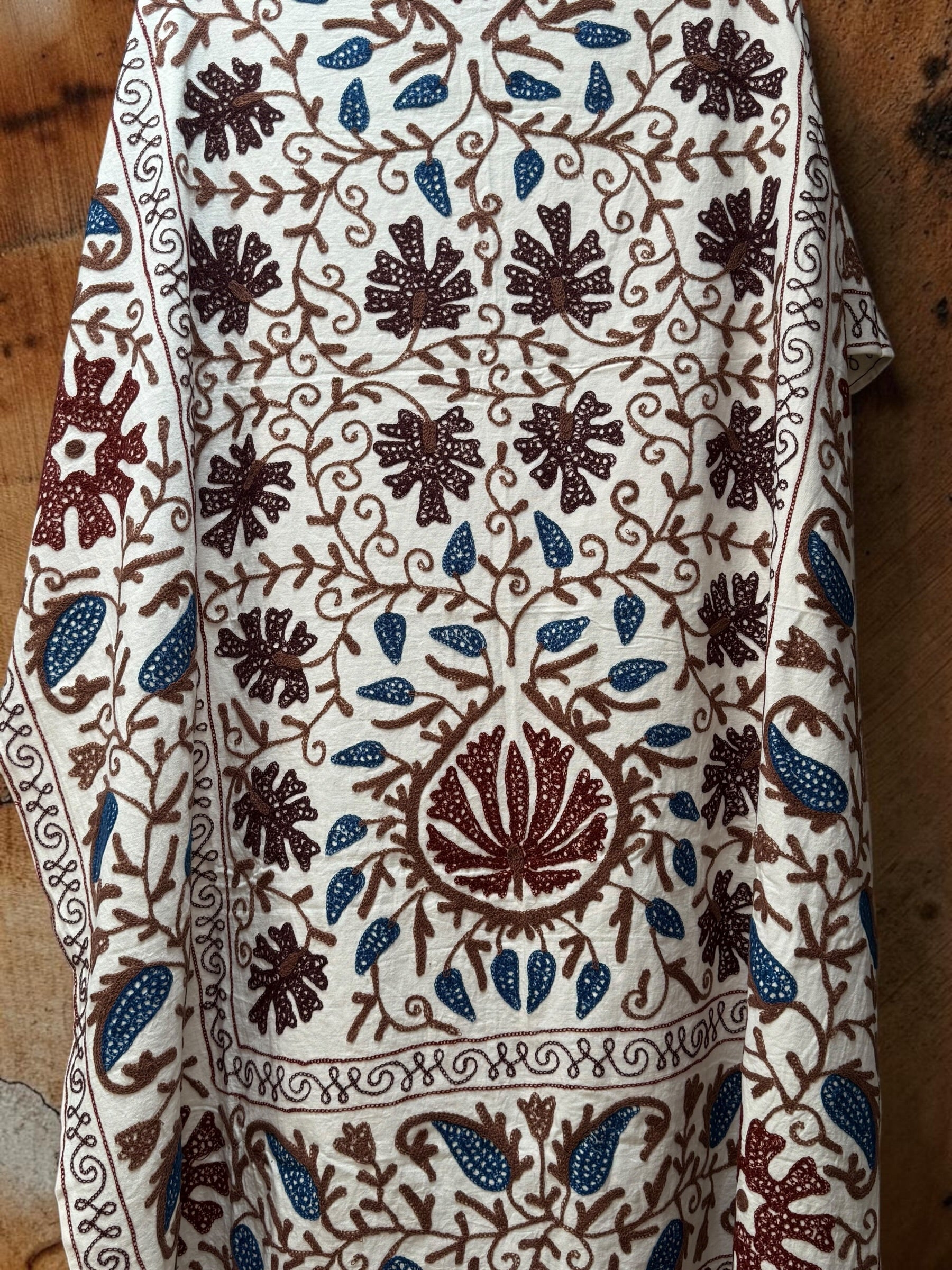 Suzani Cotton Throw - White Multi