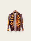 Suzani Velvet Brown Jacket: Orange Sun