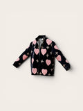 Suzani Velvet Dark Navy Jacket: Pink Heart