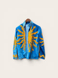 Suzani Velvet Aqua Jacket: Orange Sun