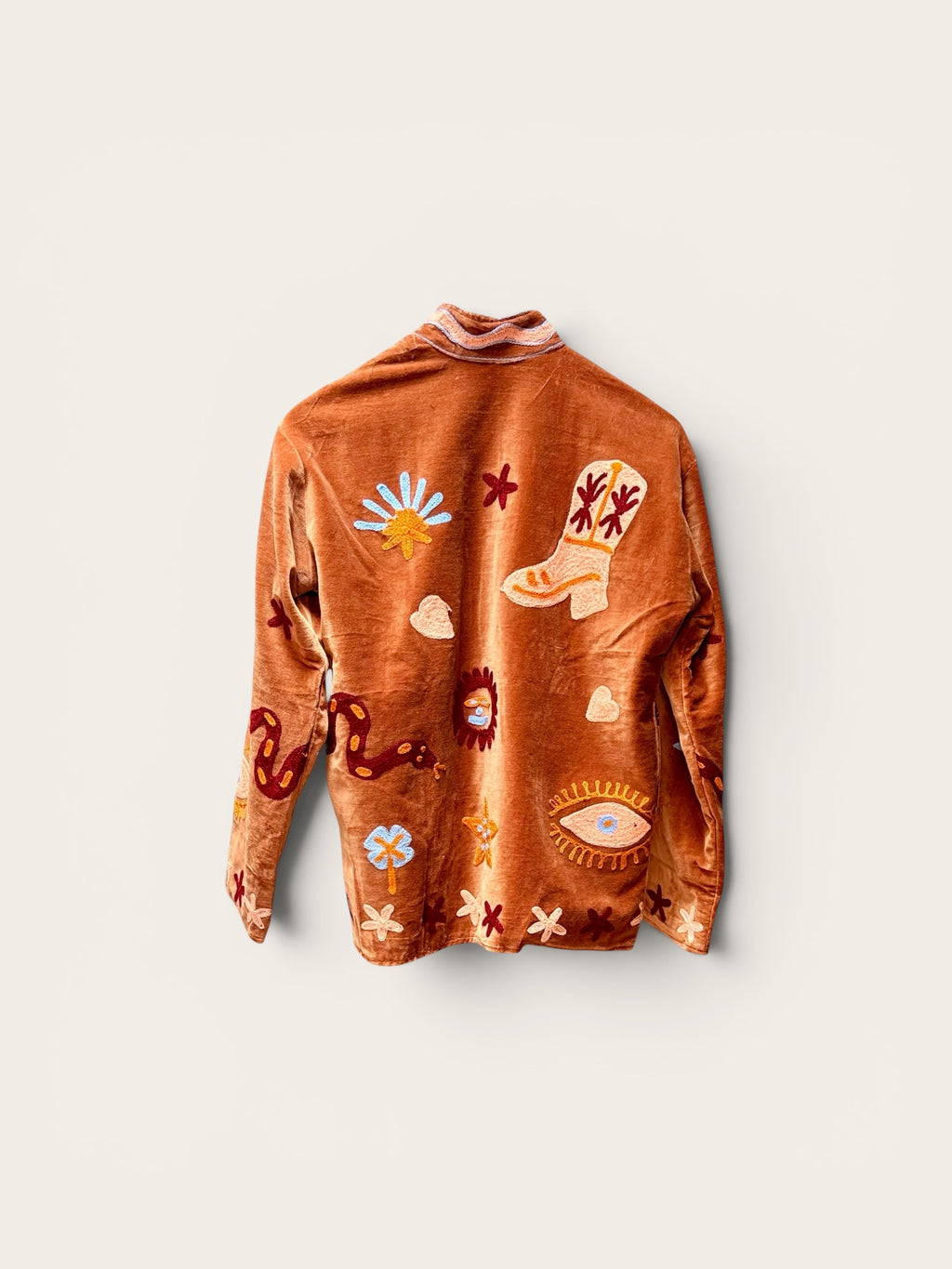 Suzani Velvet Tan Jacket: Cowboy