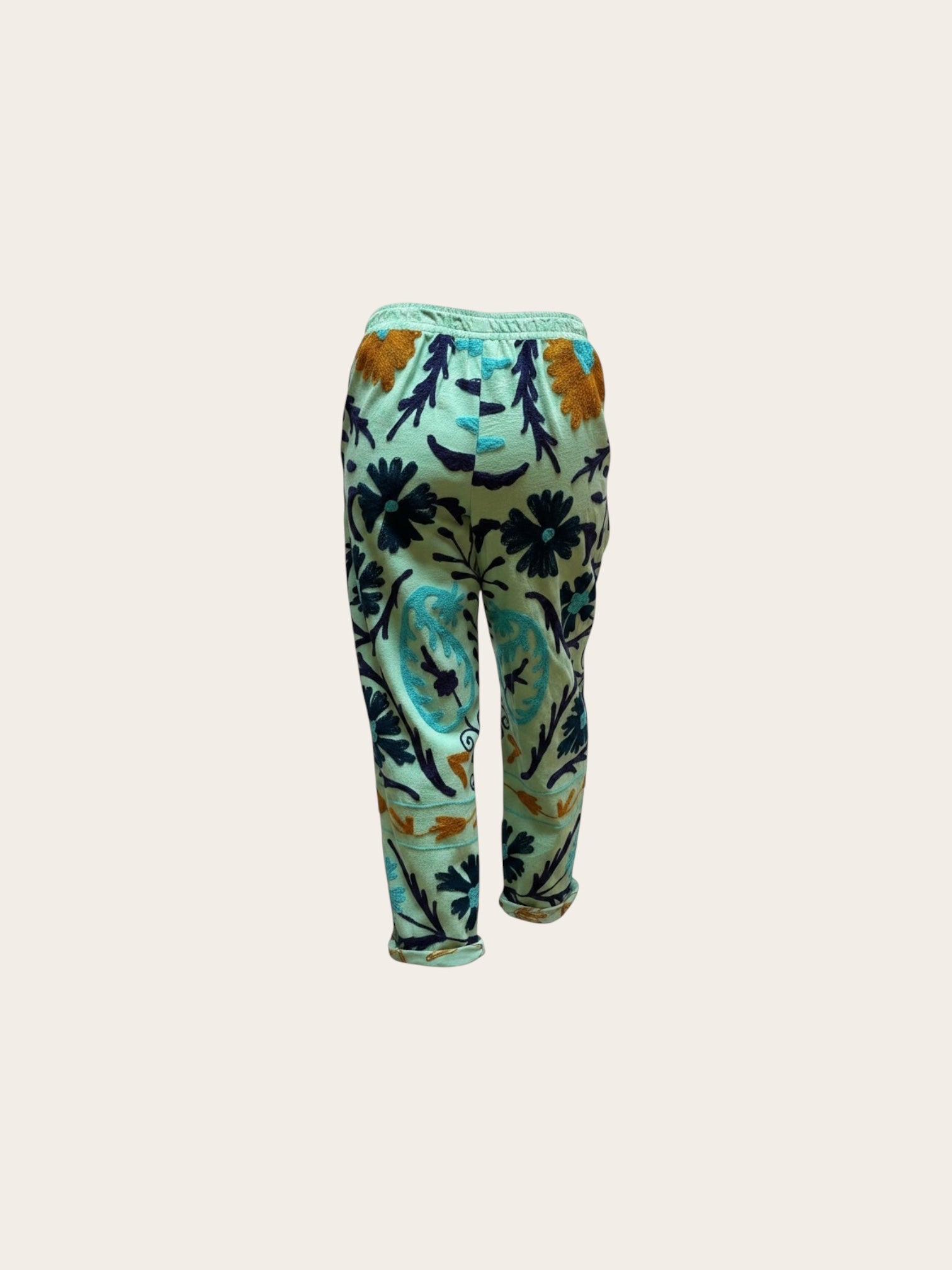 Suzani Blue with Multi Blues & Rust Cotton Trouser