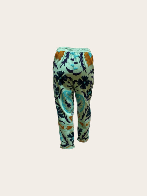Suzani Blue with Multi Blues & Rust Cotton Trouser